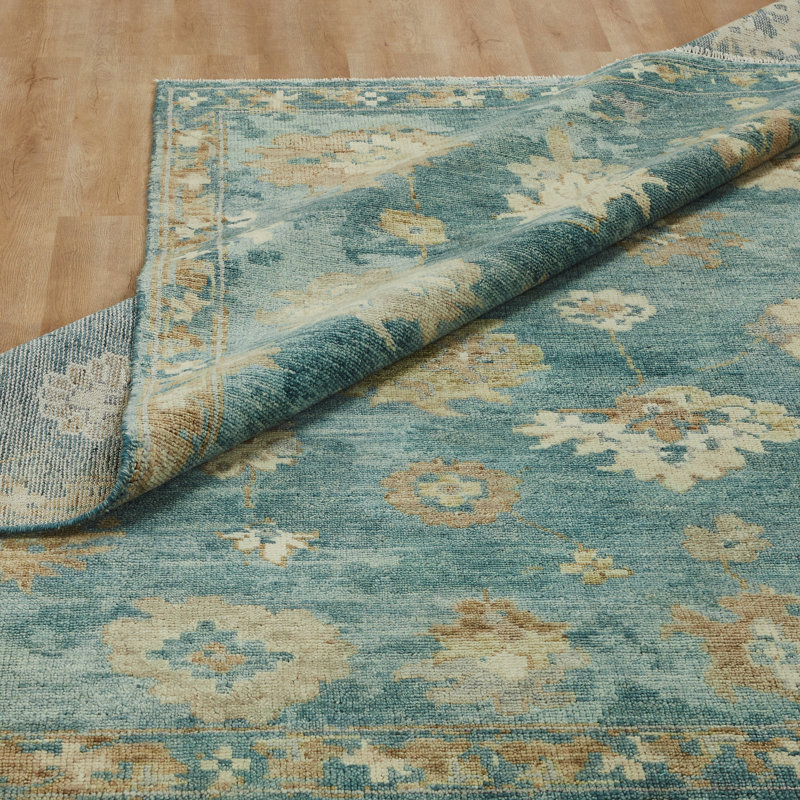 Oushara Hand Knotted Wool Oriental Area Rug, Rectangle 9' x 12'