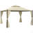Steel Outdoor Patio Gazebo With Polyester Privacy Curtains, Two-Tier Roof For Air, & Large Design-112604759