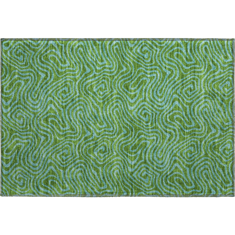 Premium Machine Washable Birchview AMF1031 Swirls Rug, Rectangle 1'8" x 2'6"