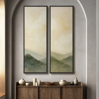 «Vintage Landscape Wall Art», ensemble de 2 toiles encadrées 20 x 60 pouces