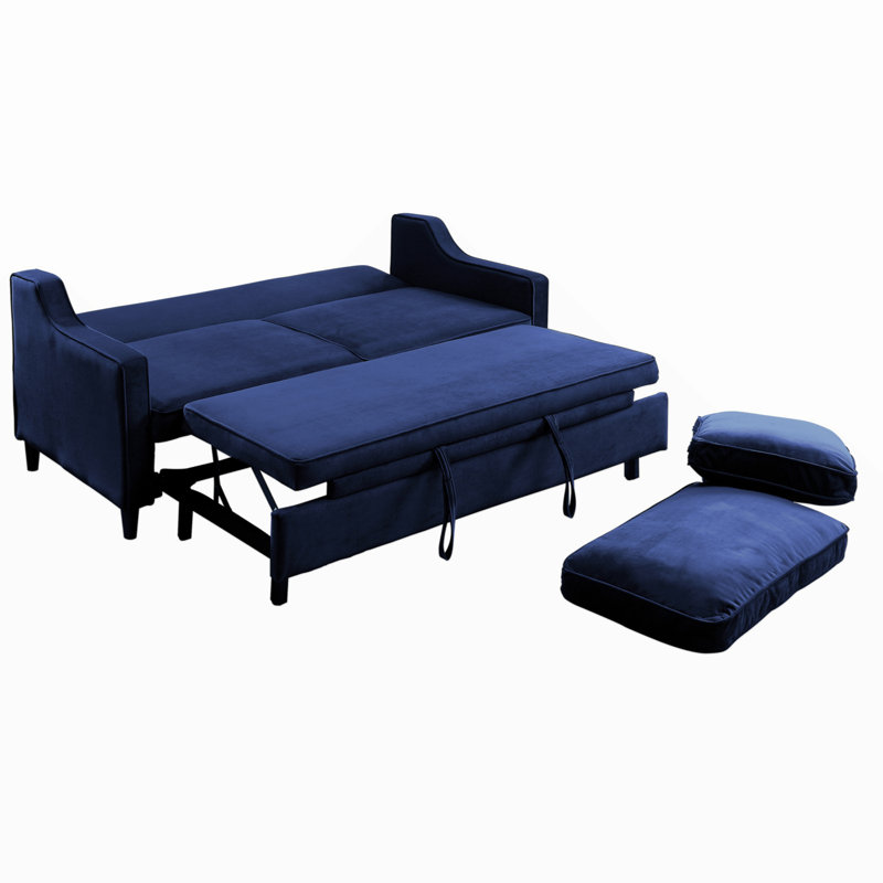 Canapé convertible moderne et contemporain Kehls, Velours marine
