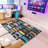 Video Game Room Rug For Teen Boys Men - Colorful Gamepad Controller Design, 59"X39" Non-Slip Carpet Mat For Bedroom Living Room Desk Gaming Theme Decor