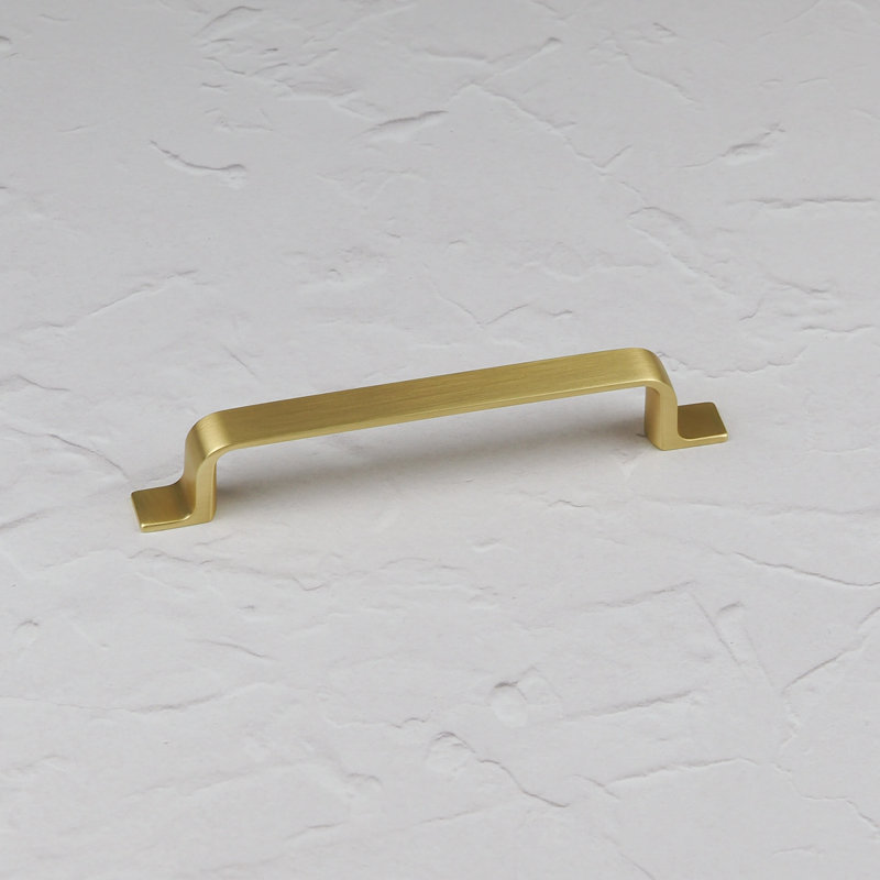 Strap Style Bar Handles in Multiple Finishes, 128mm, Brushed Brass