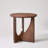 Mid-Century Modern Round Walnut Wood End Table With Sculptural Base