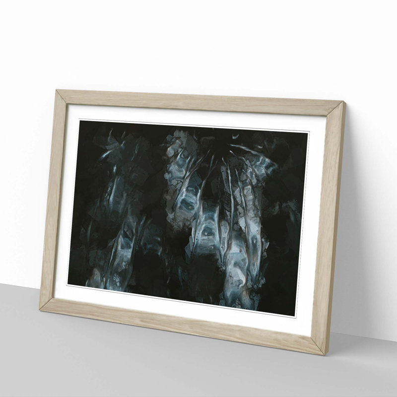 Night Visions in Abstract - Picture Frame Painting Print, 62cm H x 87cm W x 2cm D, Oak Framed
