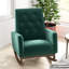 Chaise berçante élégante en tissu vert Demetrius-1676058171