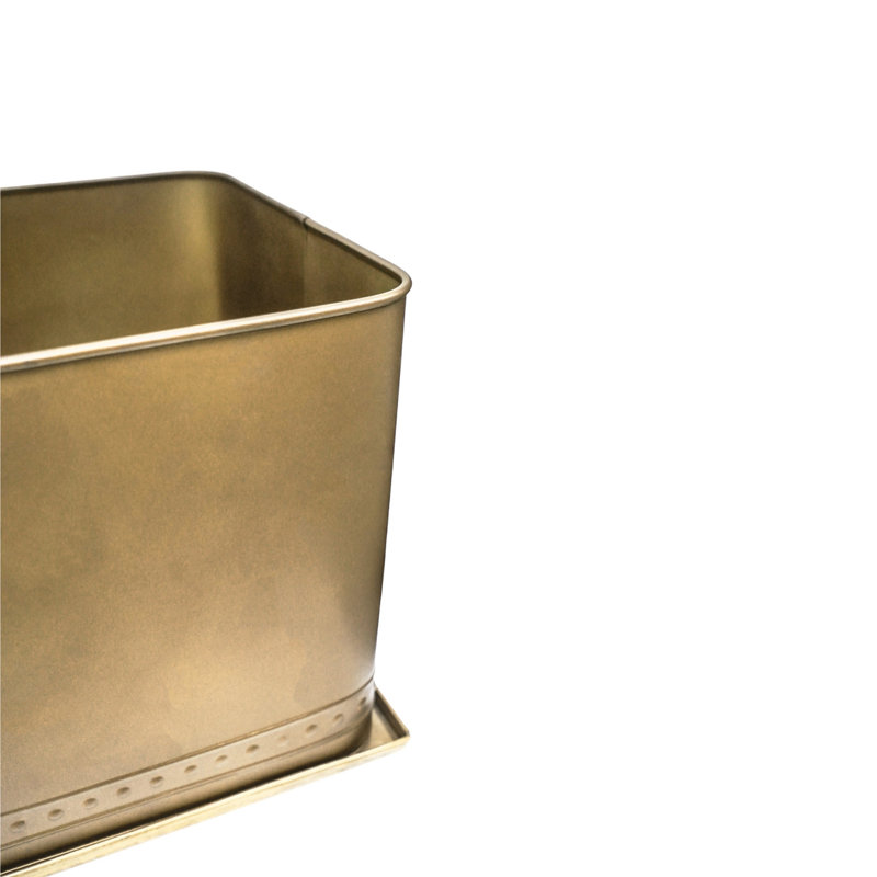 Kew Regency Outdoor Planter, Aged Brass, 30 cm H x 62 cm W x 34 cm D