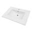 Plateau de meuble-lavabo simple blanc rectangulaire, 30,2 x 18,5 po, trou de robinet simple, lavabo intégré avec trop-plein | Idée de cadeau
