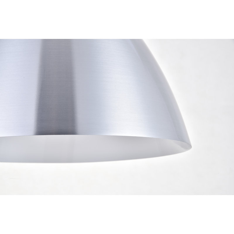 Luminaire suspendu conique à 1 lumière Laverriere, Nickel bruni, H 10,9 po x l 13,5 po x P 13,5 po