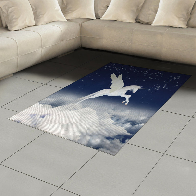 Tapis décoratif à longs poils en fibre de polyester à haute densité Fantasy, Rectangle— 4 pi x 5 pi 8 po