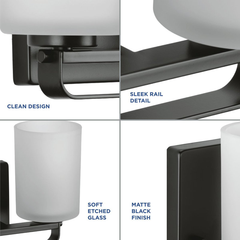 2 - Light Dimmable Vanity Light, Matte Black