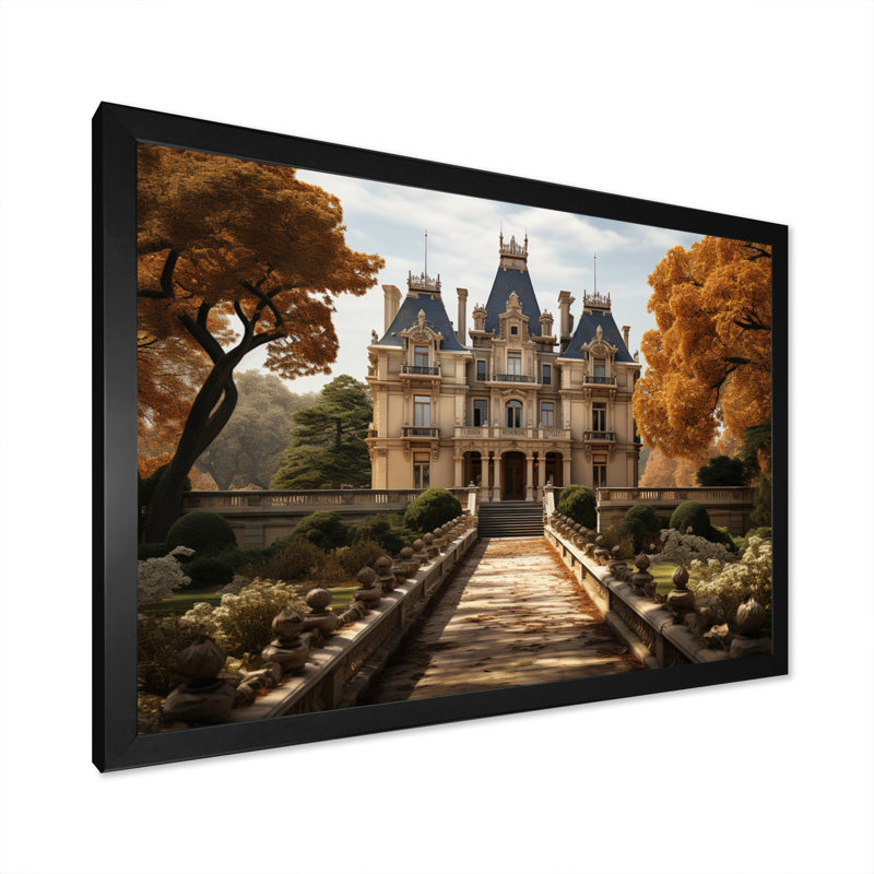 Masiah France Chateau Charisma - impression, H 12 po x l 20 po x P 1 po, Cadre simple noir