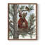 «Lumberjack Bear Pine Tree Coffee Break», reproduction encadrée - bois massif-2090563733-2090563743