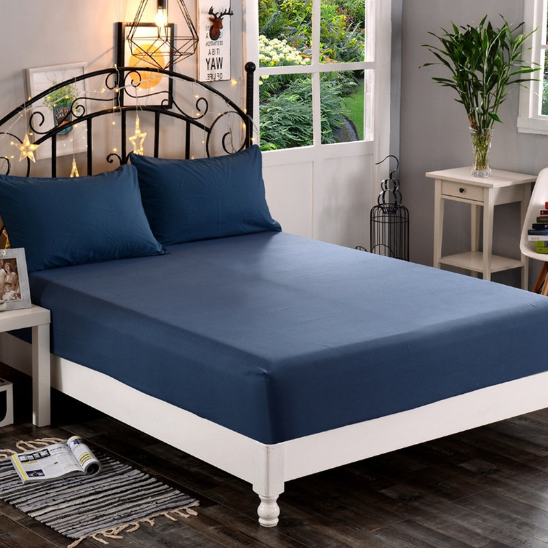 Microfiber Fitted Sheet, California King Fitted Sheet, Navy
