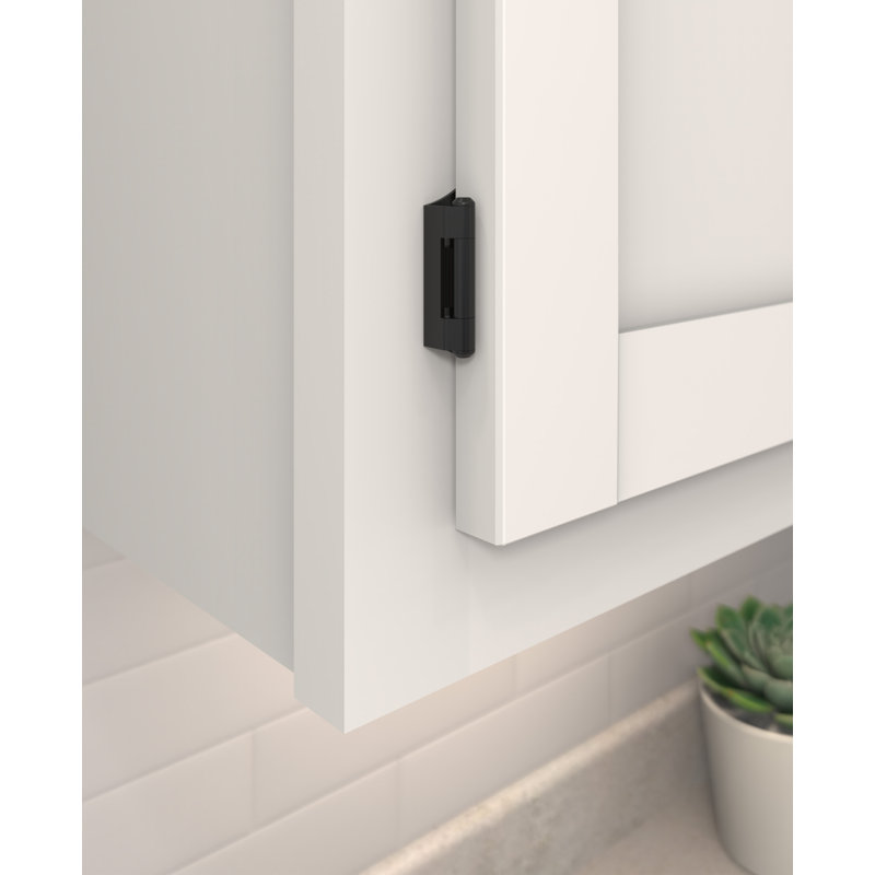Charnière d'armoire noire démontable double 1/4 po (6 mm) - 1 paire, Noir mat