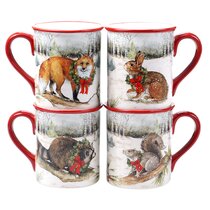 16 OZ MOLLY HATCH REINDEER DESIGN MUG