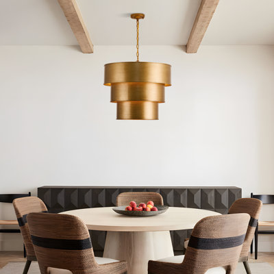 Luminaire suspendu cylindrique en métal de 21 po avec 7 lumières suspendues E12