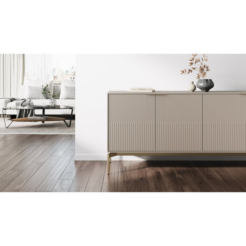 Zig 79.5'' W Credenza, Dune/Brushed Brass