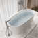 67" Streamline Soaking Matte White Stone Resin Freestanding Tub And Tray With Internal Drain In Polished Chrome