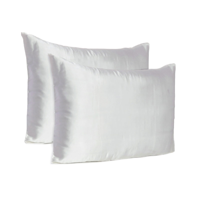 Taies d'oreiller en satin, Blanc, Grand