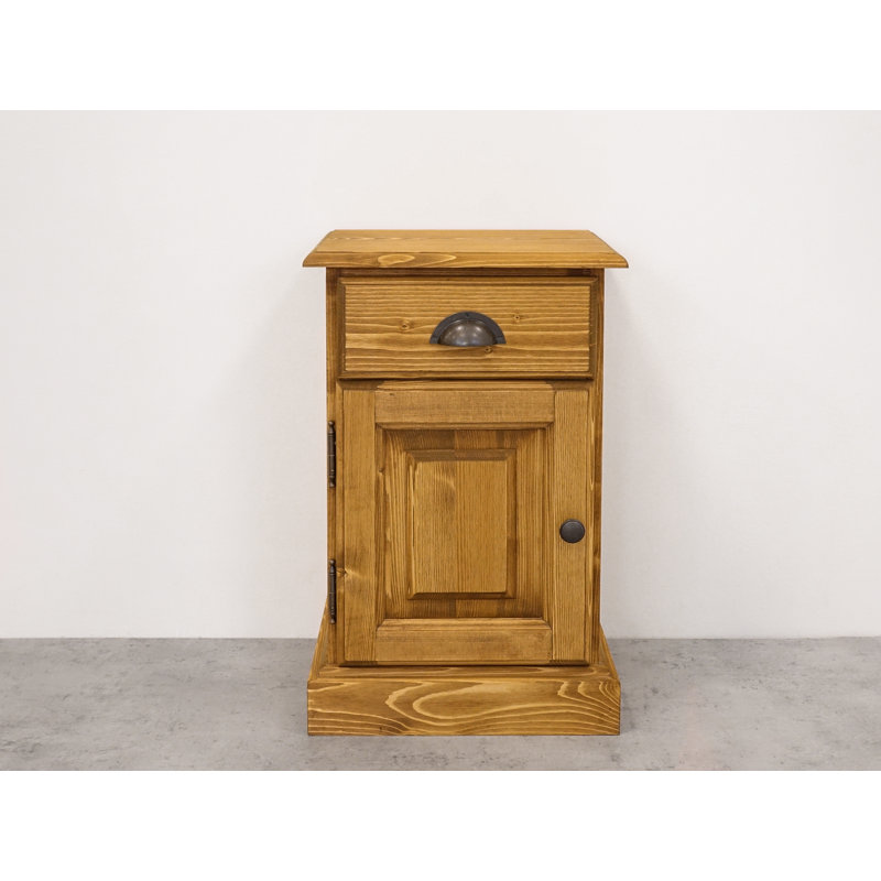 38cm W Solid Wood Bedside Table, Left-Hand Side