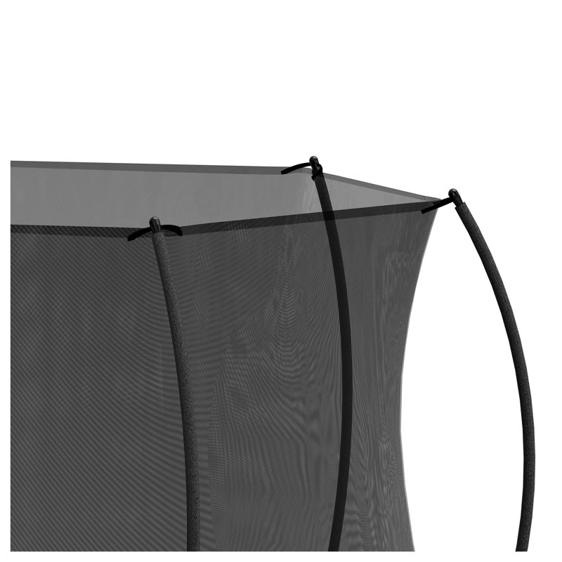 Trampoline en acier de 14 pieds avec filet de sécurité en forme d'arc et coussin de couleur double face