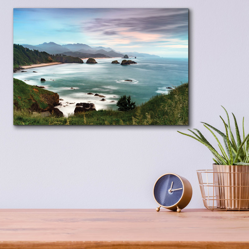 Art mural en verre Highland Dunes «Ecola» par Rick Berk, H 12 po x l 16 po x P 0,13 po