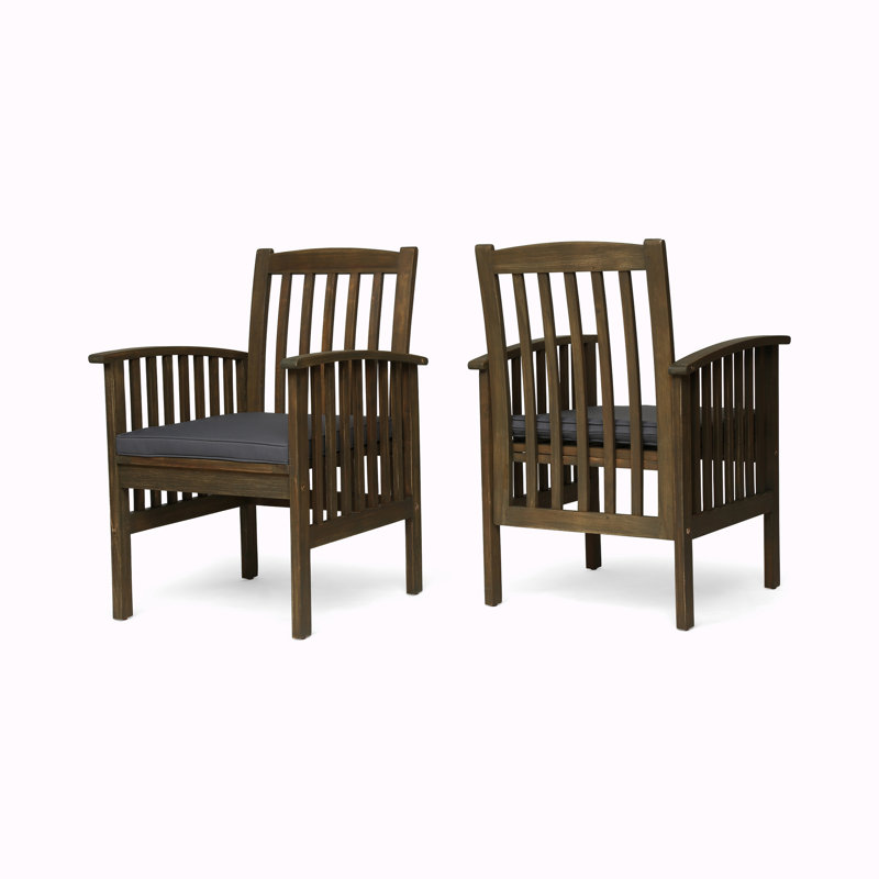 Ensemble de 2 chaises de patio, Gris foncé, Gris foncé