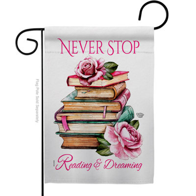 Drapeau de jardin lecture et rêve en polyester 18,5 x 13 po