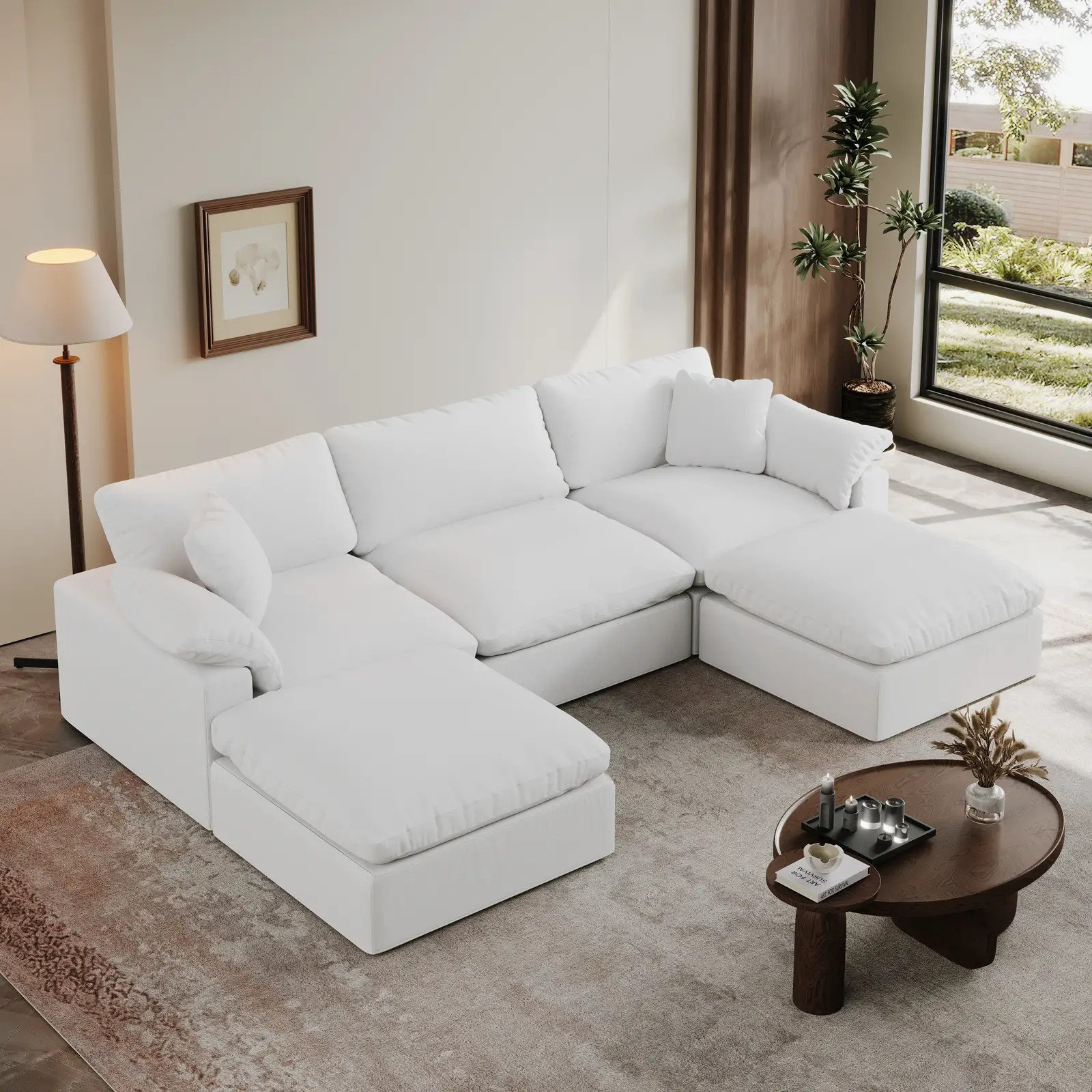 Latitude Run® Cloud Modular Couch 6 Pieces U shape 4 seater with ...