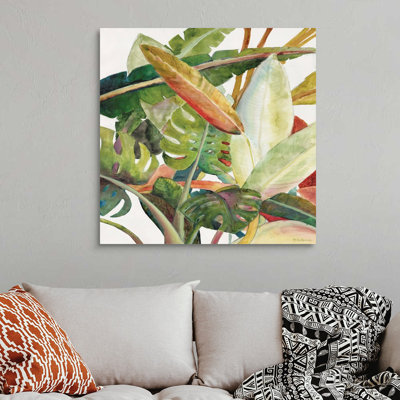 " Tropical Lush Garden Square II " by Marie Elaine Cusson Painting Print