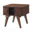 1Pc Modern Storage End Table Walnut Finish With Tambour Doors