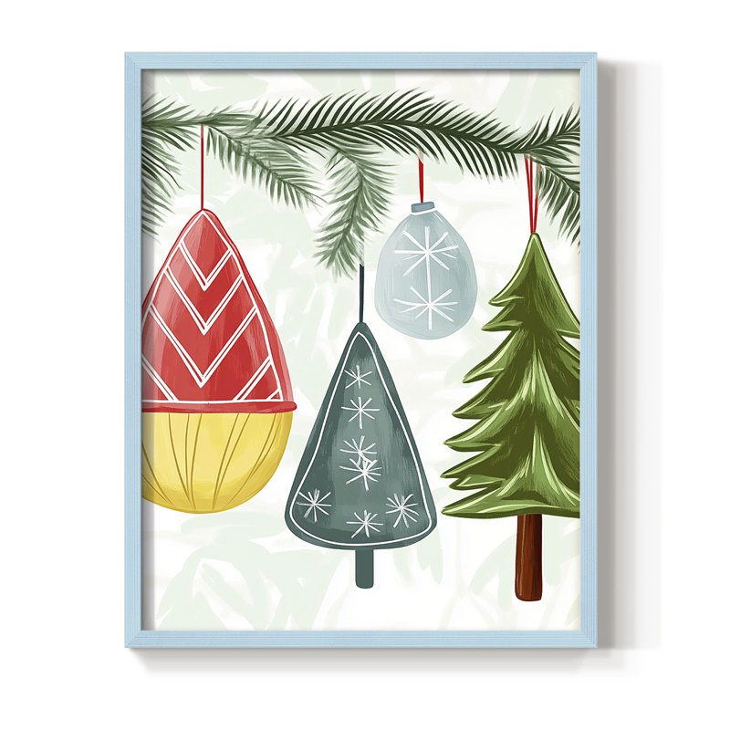 «Christmas Holiday Art» CCLXIX, reproduction encadrée - bois massif, H 15 po x l 12 po, Bleu