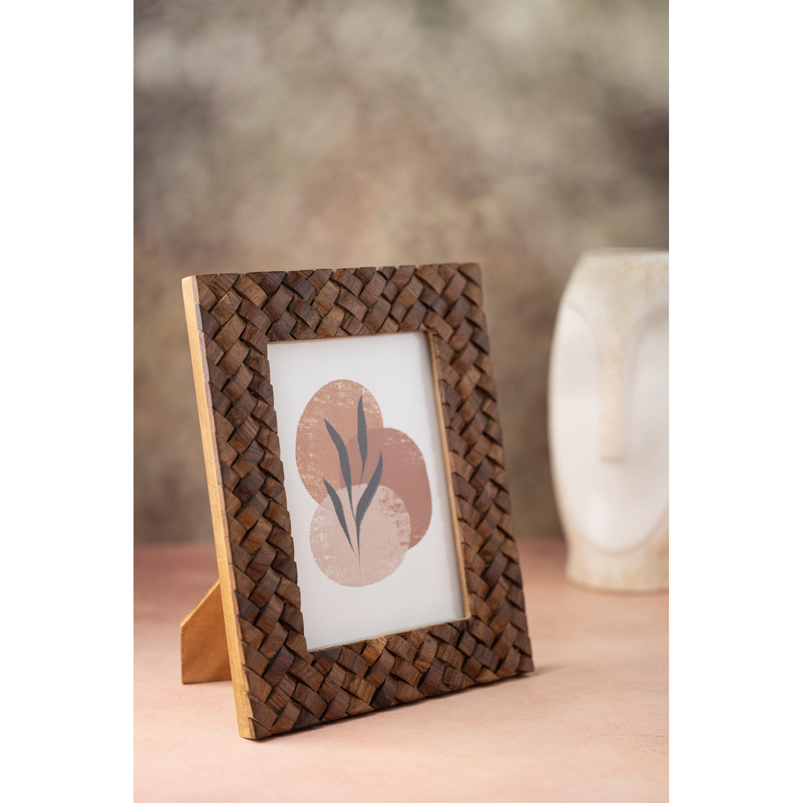 8X10” Criss Cross Wood Picture Frame, 5" W x 7" H