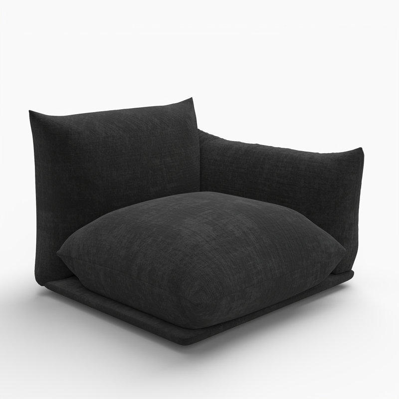 Chaise rembourrée en tissu de chenille Minarik, Noir