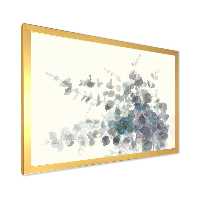 «Gray Watercolor Flower II», reproduction sur toile encadrée, H 36 po x l 46 po x P 1,5 po, Cadre argenté