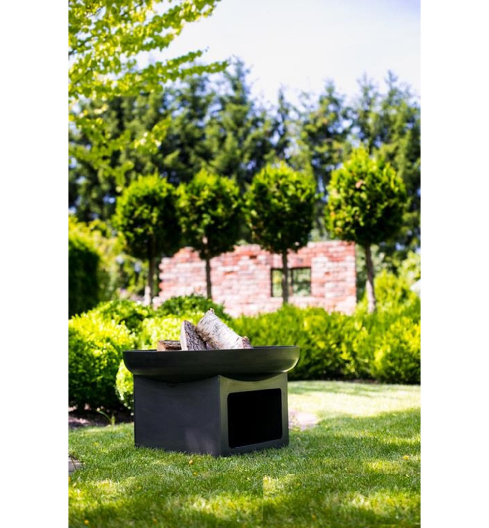 FATAPERA 70 Cm Garden Fire Basket In Natural Steel
