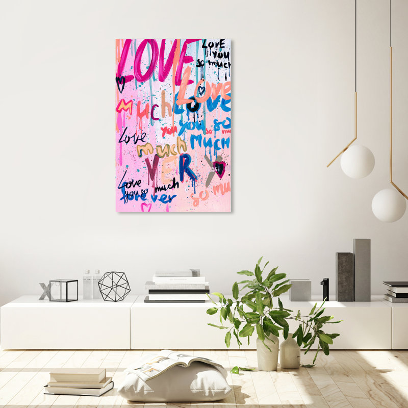 " Typography And Quotes Love In Many Forms Love Quotes And Sayings ", 36" H x 24" W, Wrapped Canvas