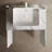  30" W Bathroom Vanity with Sintered Stone Top and Ceramic Sink, Fluted Freestanding Vanity, White-1218304233