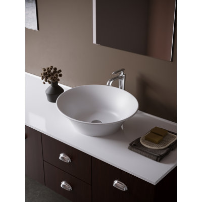 Acrylique blanc mat 21 po Karran Quattro Lavabo vasque de salle de bain ovale avec robinet et drain