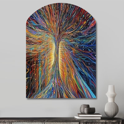 ëThe Energy Of Mystical Radiant Tree I - Landscape Trees Arch Shape Assymtericalë, art mural