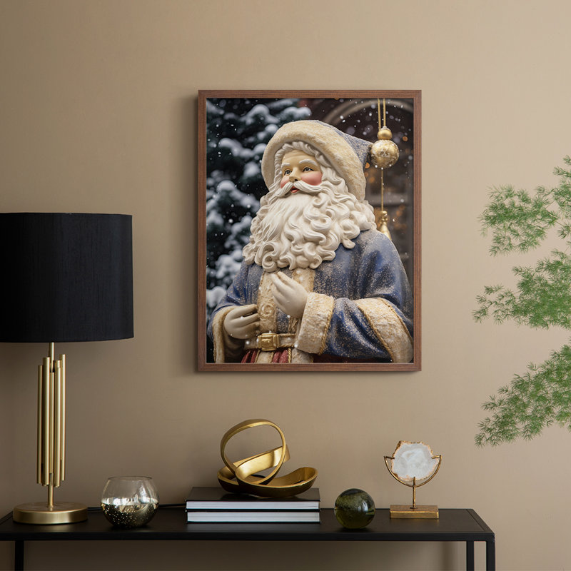 «Christmas Holiday Art DII», reproduction encadrée - bois massif, 30" H x 24" W, Noyer