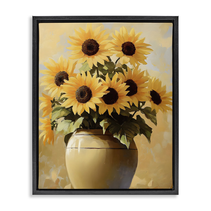 Cadre flottant Sun Life Pot Still Life, design par Franklyn Gregory, Cadre flottant noir de jais, H 21 po x l 17 po