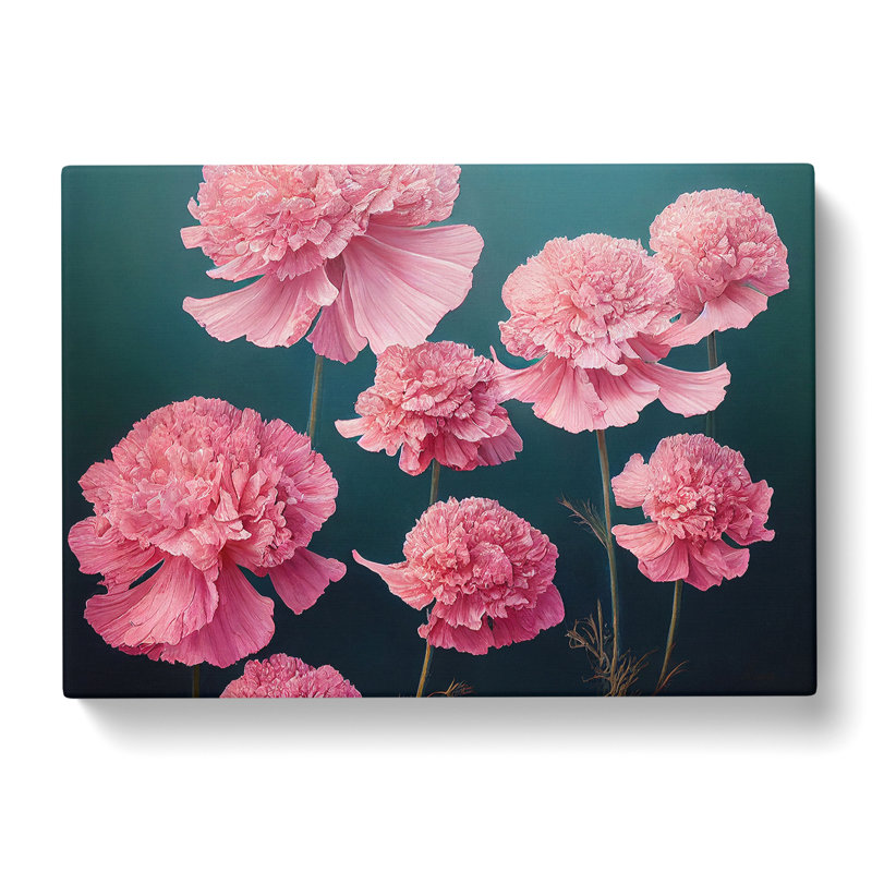 Graceful Carnation Flowers - Wrapped Canvas, 50cm H x 76cm W x 3cm D