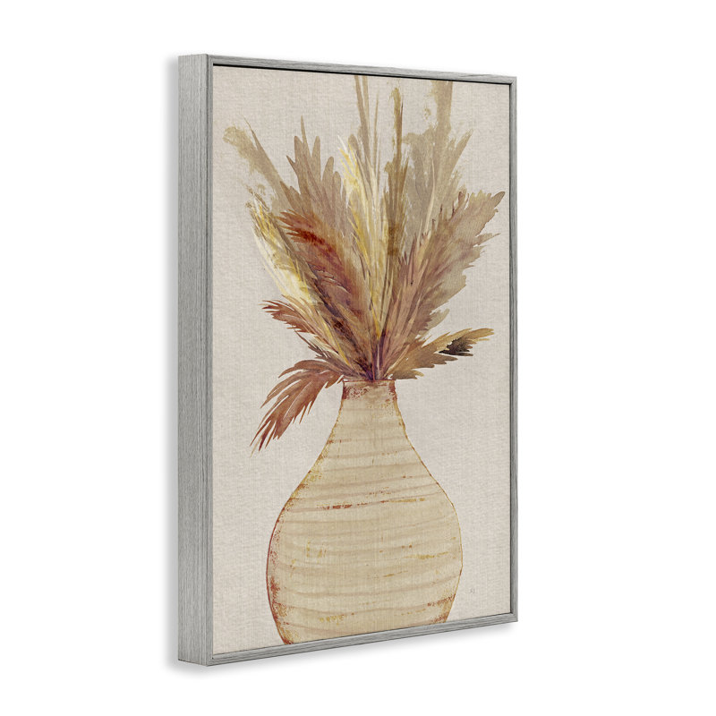 «Pots Wheat Reeds», art de la giclée encadrée par Susan Jill, H 18 po x l 12 po, Estampe numérique Farmhouse