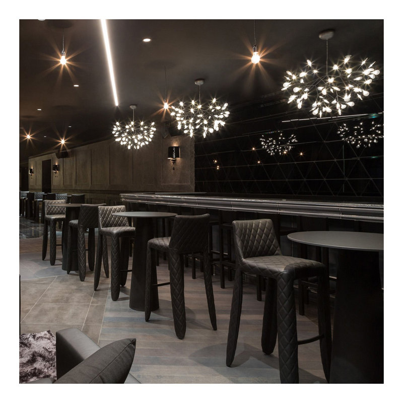 Heracleum III LED Chandelier, 393.7", Nickel, 25.6" H x 38.6" W x 38.6" D