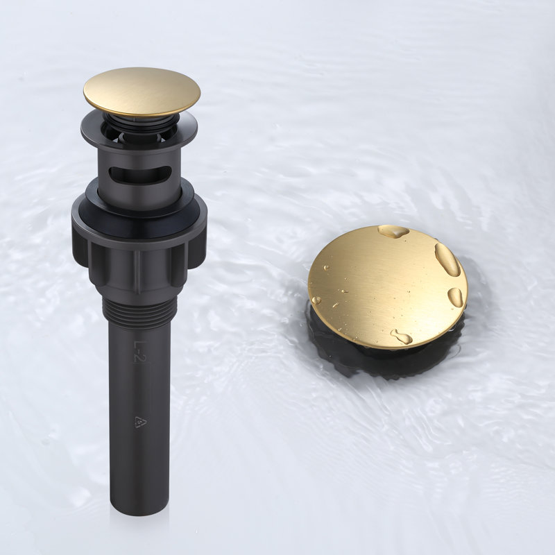 Pop Up Bathroom Sink Drain, Brushed Gold