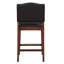 Tabouret brun en similicuir avec structure stable - structure en bois franc et détails en laiton antique