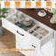 Armoire de cuisine de 69,3 po de hauteur avec 2 portes de grange, 1 tiroir, tablettes réglables, comptoir large et trous de chargement USB, armoire de rangement Farmhouse, blanc-759124378