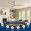Ventilateur de plafond à profil bas en bois massif 52 po American Natural Mordern-125784049